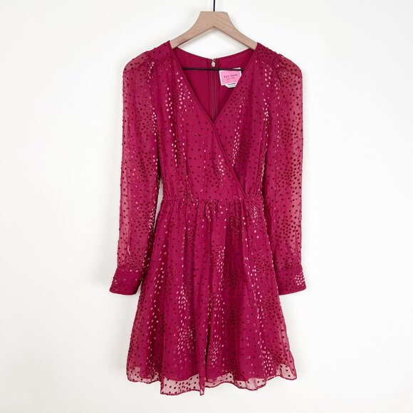 Kate Spade Silk Festive Confetti Devore Mini Dress Wedding Guest Date Night Sexy - Picture 3 of 9